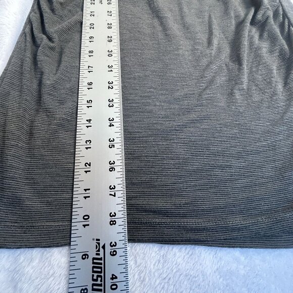 James Perse Standard Womens Gray Pinstripe  3/4 Sleeve Ruched Midi Dress Size 4 - Picture 8 of 8